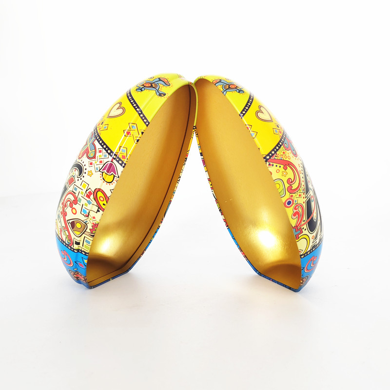 Fortune cookie shaped tin