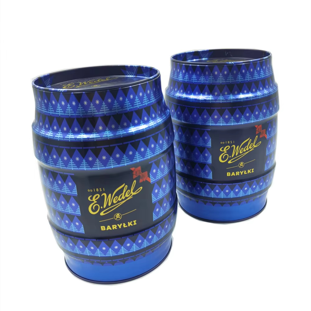 Barrel shaped tins