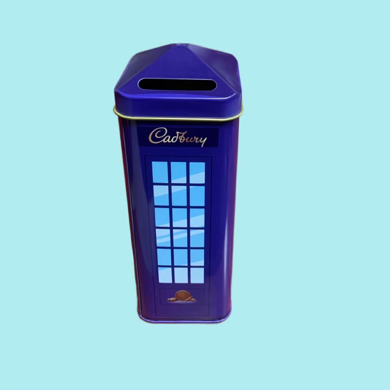 Phone booth shaped tin