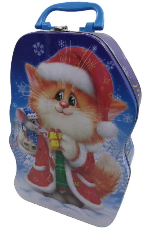 Shaped carry tin with handle